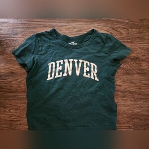 Hollister  "Denver" Green Graphic Tee